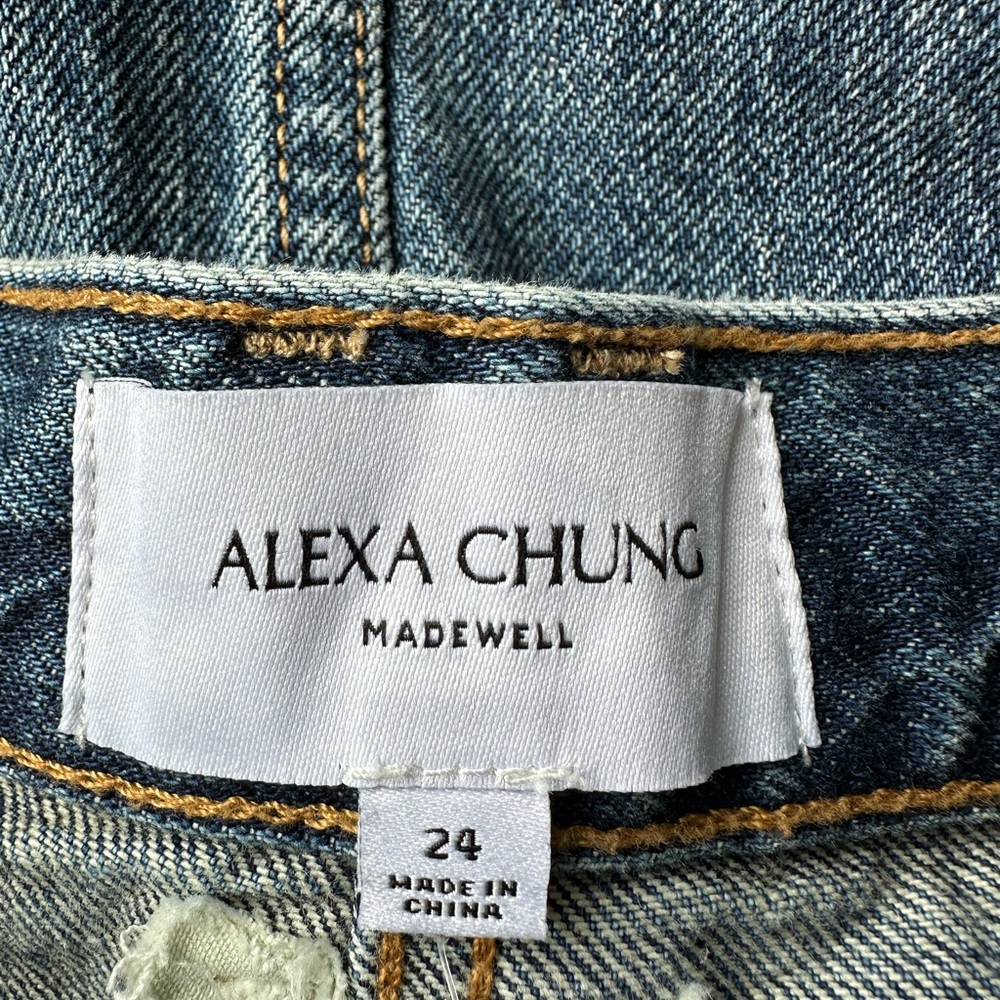 Alexa Chung for Madewell Denim Maxi Skirt in Croswell Wash size 24 front slit - Picture 4 of 6